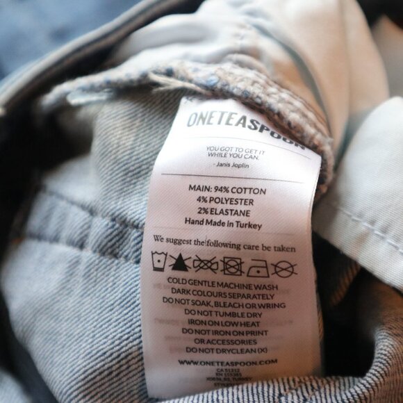 New One Teaspoon Freebirds II Low Rise Skinny Jean in Blue Cash Size 24 - Picture 7 of 14